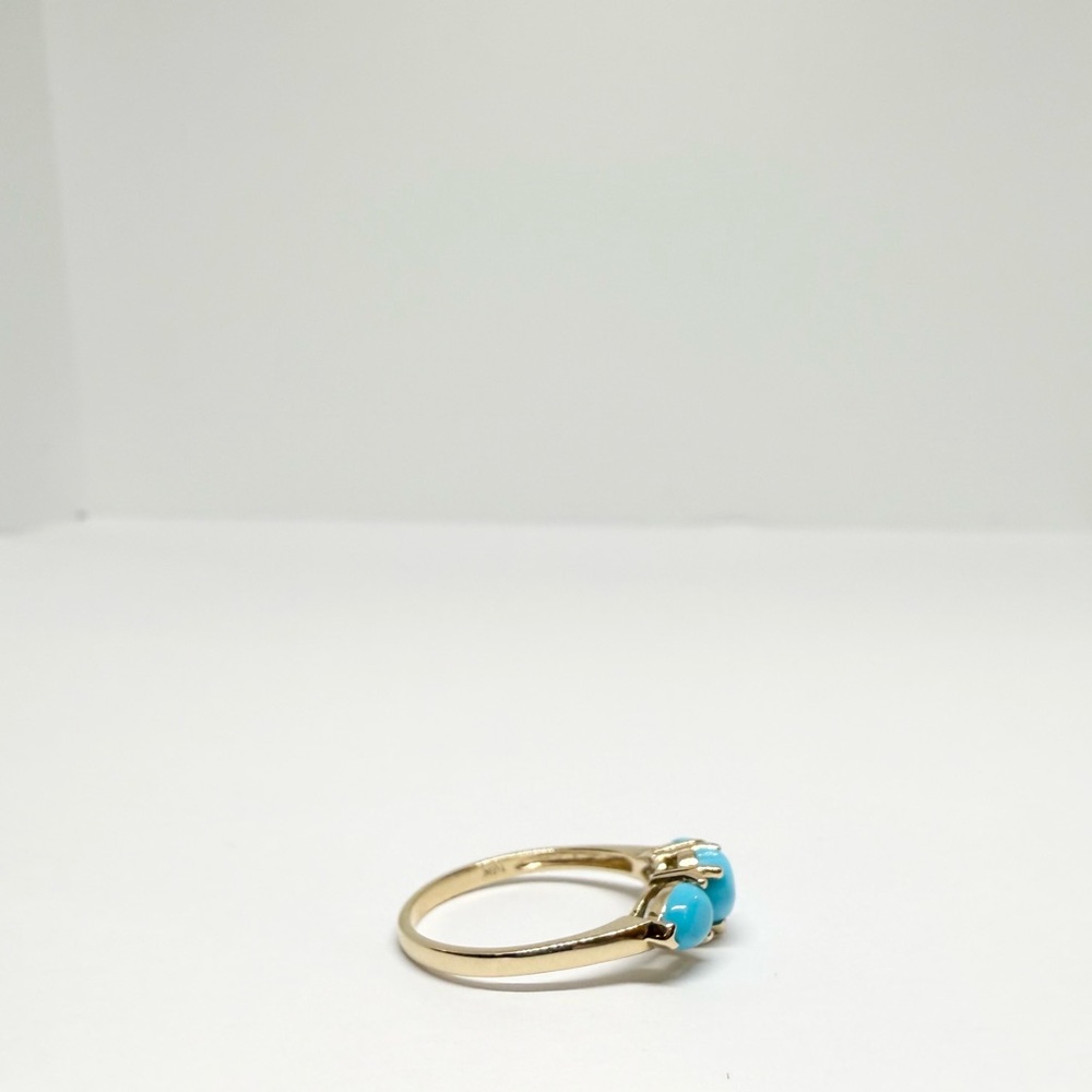 NEW Solid 10K Gold Natural Turquoise Ring - Picture 4 of 6